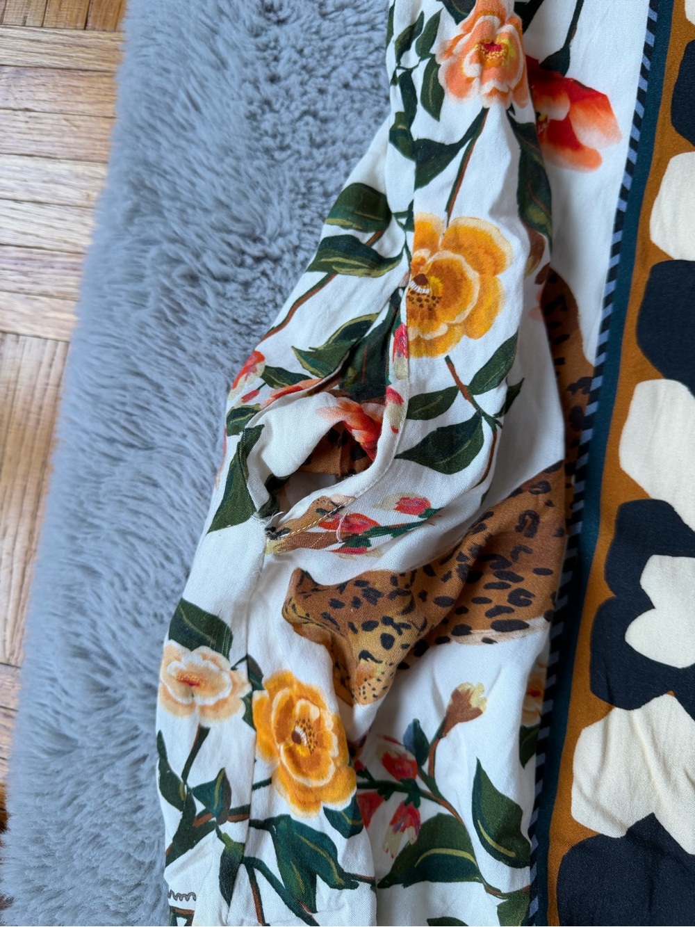FARM RIO Floral & Leopard Print Button-Front Maxi Dress - White/Multi - Picture 7 of 14
